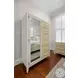 Oceanview Sand and Stark White Woven 6 Drawer 1 Mirrored Door Chest