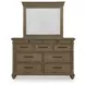 Waynely Medium Brown Dresser and Mirror