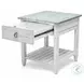 Garden Gate Distressed Bleu and White Rectangular End Table
