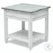 Garden Gate Distressed Bleu and White Rectangular End Table