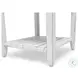 Garden Gate Distressed Bleu and White Rectangular End Table