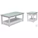 Garden Gate Distressed Bleu and White Rectangular Ocassional Table Set