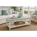 Garden Gate Distressed Bleu and White Rectangular Coffee Table