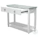 Garden Gate Distressed Bleu and White Rectangular Console Table
