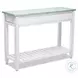 Garden Gate Distressed Bleu and White Rectangular Console Table