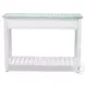 Garden Gate Distressed Bleu and White Rectangular Console Table