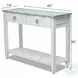 Garden Gate Distressed Bleu and White Rectangular Console Table