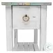Garden Gate Distressed Bleu and White Rectangular Chairside Table
