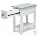 Garden Gate Distressed Bleu and White Rectangular Chairside Table