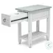 Garden Gate Distressed Bleu and White Rectangular Chairside Table