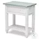 Garden Gate Distressed Bleu and White Rectangular Chairside Table