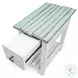 Garden Gate Distressed Bleu and White Rectangular Chairside Table
