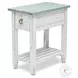 Garden Gate Distressed Bleu and White Rectangular Chairside Table