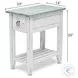 Garden Gate Distressed Bleu and White Rectangular Chairside Table