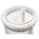 Monaco Blanc Round Glass Top End Table with Anchor Insert