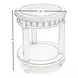 Monaco Blanc Round Glass Top End Table with Anchor Insert