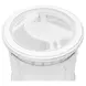 Monaco Blanc Round Glass Top End Table with Palms Insert