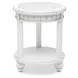 Monaco Blanc Round Glass Top End Table with Palms Insert
