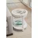 Monaco Blanc Round Glass Top End Table with Palms Insert