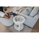 Monaco Blanc Round Glass Top End Table with Palms Insert