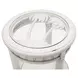 Monaco Blanc Round Glass Top End Table with Palms Insert