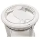 Monaco Blanc Round Glass Top End Table with Pelican Insert
