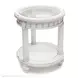Monaco Blanc Oval Glass Top Occasional Table Set with Pelican Insert