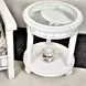 Monaco Blanc Round Glass Top End Table with Pelican Insert