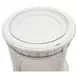 Monaco Blanc Round Glass Top End Table with Tray Insert