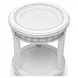 Monaco Blanc Round Glass Top End Table with Tray Insert