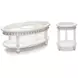 Monaco Blanc Oval Glass Top Occasional Table Set with Pelican Insert