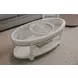 Monaco Blanc Oval Glass Top Coffee Table with Anchor Insert