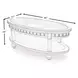 Monaco Blanc Oval Glass Top Coffee Table with Anchor Insert