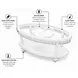 Monaco Blanc Oval Glass Top Coffee Table with Anchor Insert