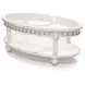 Monaco Blanc Oval Glass Top Coffee Table with Palms Insert