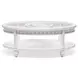 Monaco Blanc Oval Glass Top Coffee Table with Palms Insert