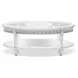 Monaco Blanc Oval Glass Top Coffee Table with Palms Insert