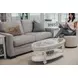 Monaco Blanc Oval Glass Top Coffee Table with Palms Insert