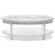 Monaco Blanc Oval Glass Top Occasional Table Set with Pelican Insert