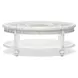 Monaco Blanc Oval Glass Top Coffee Table with No Insert
