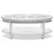 Monaco Blanc Oval Glass Top Coffee Table with No Insert