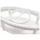Monaco Blanc Oval Glass Top Coffee Table with No Insert