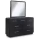 Rowanbeck Gray and Black Upholstered Panel Bedroom Set