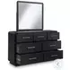 Rowanbeck Gray and Black Upholstered Panel Bedroom Set