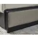Rowanbeck Gray and Black King Upholstered Panel Bed