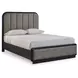 Rowanbeck Gray and Black Queen Upholstered Panel Bed