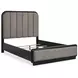 Rowanbeck Gray and Black Queen Upholstered Panel Bed