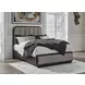 Rowanbeck Gray and Black Queen Upholstered Panel Bed