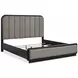Rowanbeck Gray and Black King Upholstered Panel Bed