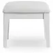 Chalanna White Upholstered Vanity Stool with Storage